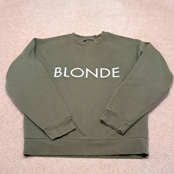 Brunette the Label Green Sweatshirt Blonde XS/S Crewneck Long Sleeved - Picture 2 of 13